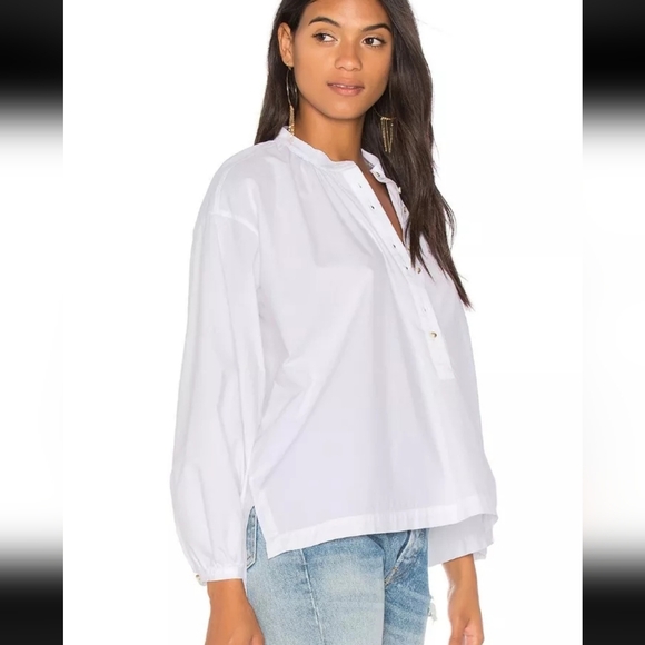 Free People Hey Baby Hi-Low Oversize Top 100% Cotton Size LARGE #OB658371 - Picture 3 of 15
